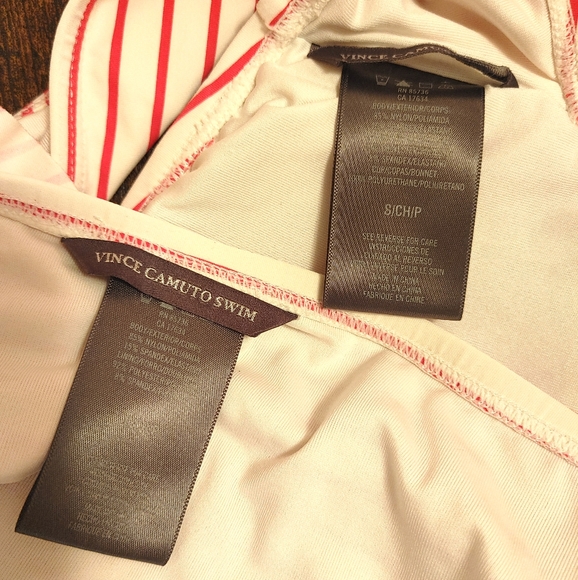 Vince Camuto Red/White Ruffled Bikini Small - Picture 6 of 9